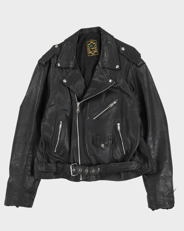 Vintage 90s Hi - Spirit Black Biker Leather Jacket - M