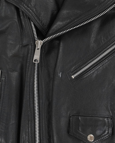 Vintage 90s Hi - Spirit Black Biker Leather Jacket - M