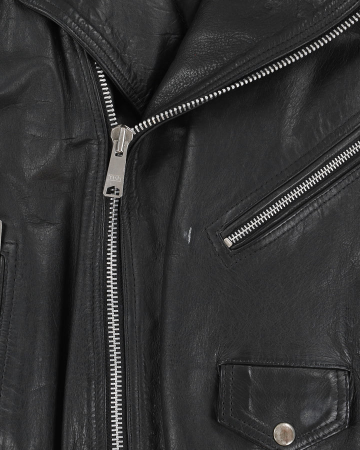 Vintage 90s Hi - Spirit Black Biker Leather Jacket - M