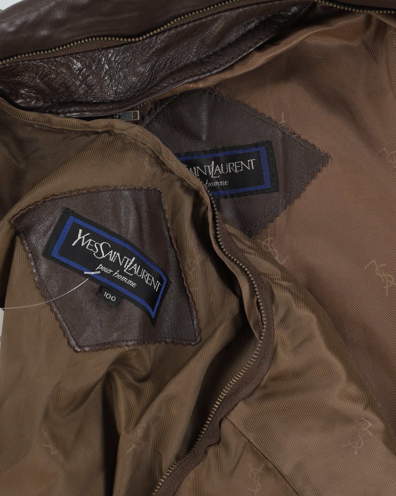 Vintage 80s Yves Saint Laurent Brown Leather Jacket - L