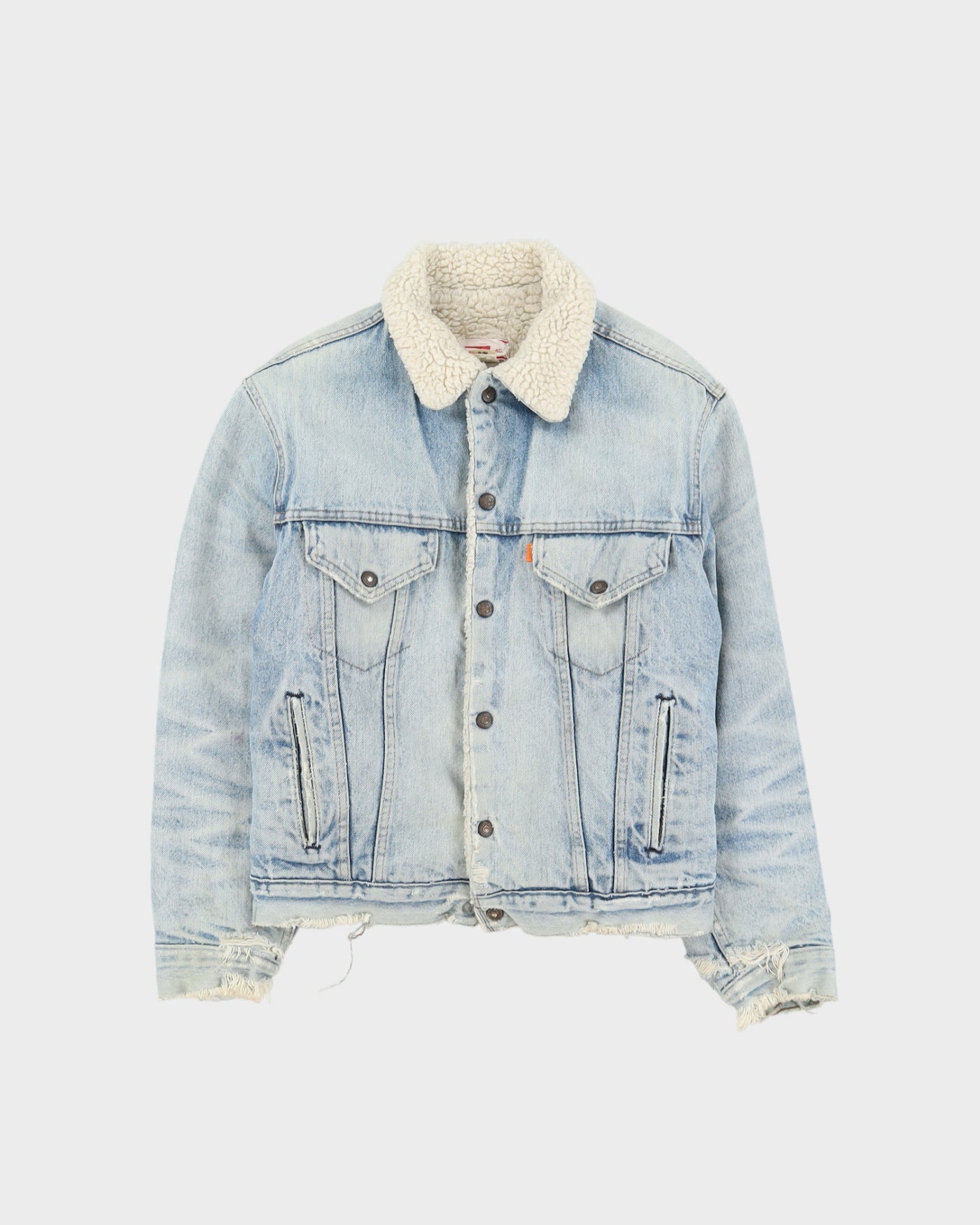 Vintage 80s Levi's Orange Tab Sherpa Lined Denim Jacket - S