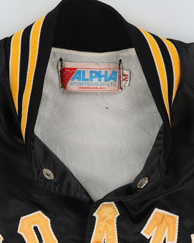 Vintage 80s MLB Pittsburgh Pirates Black Bomber Jacket - M