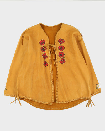 Vintage 1960s Painted Leather Jacket - XXXL