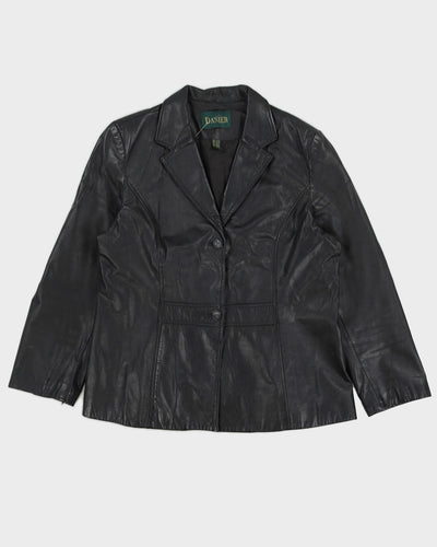 Vintage 90s Danier Black Leather Blazer - XL