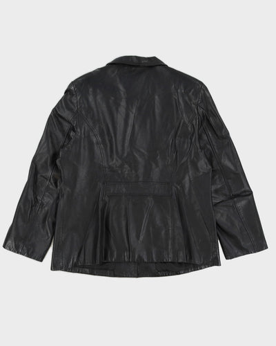 Vintage 90s Danier Black Leather Blazer - XL