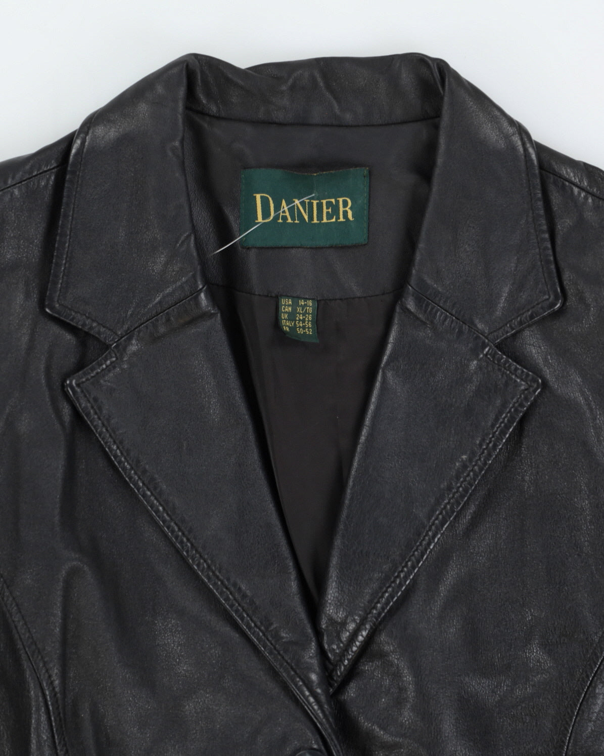 Vintage 90s Danier Black Leather Blazer - XL