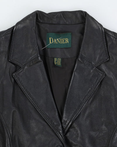 Vintage 90s Danier Black Leather Blazer - XL