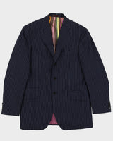 Vintage 90s Etro Navy Pinstripe Blazer - M