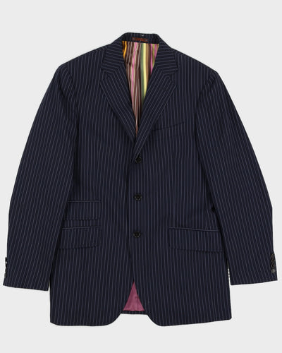 Vintage 90s Etro Navy Pinstripe Blazer - M