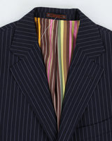 Vintage 90s Etro Navy Pinstripe Blazer - M