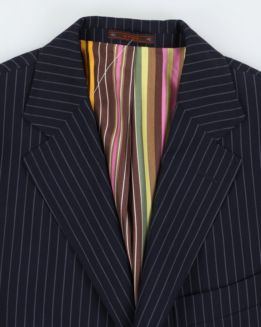 Vintage 90s Etro Navy Pinstripe Blazer - M