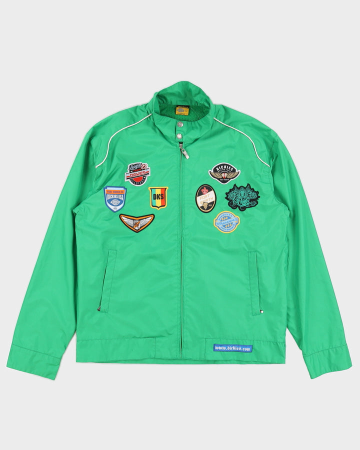 00s Y2K Dickies Green Bomber Jacket With Patches - M