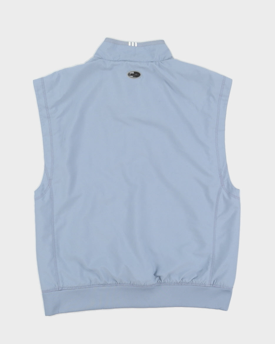 00s Y2K Adidas Baby Blue Half Zip Gilet - M