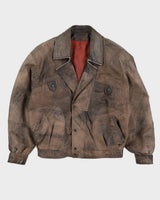 Vintage 70s Ronit Brown Leather Jacket - L