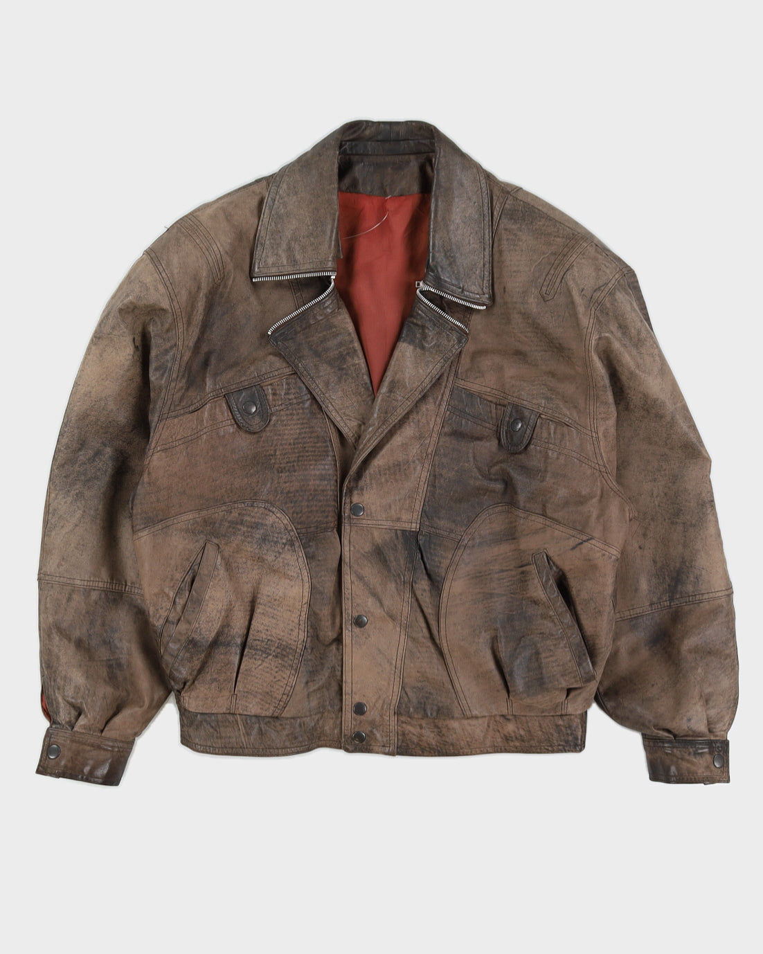 Vintage 70s Ronit Brown Leather Jacket - L