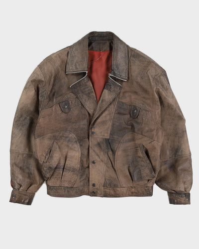 Vintage 70s Ronit Brown Leather Jacket - L