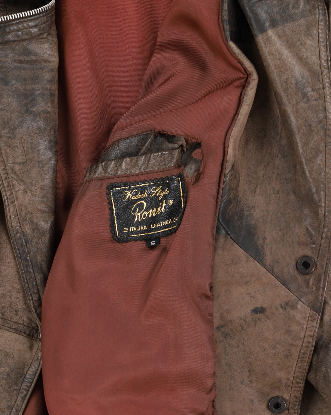 Vintage 70s Ronit Brown Leather Jacket - L