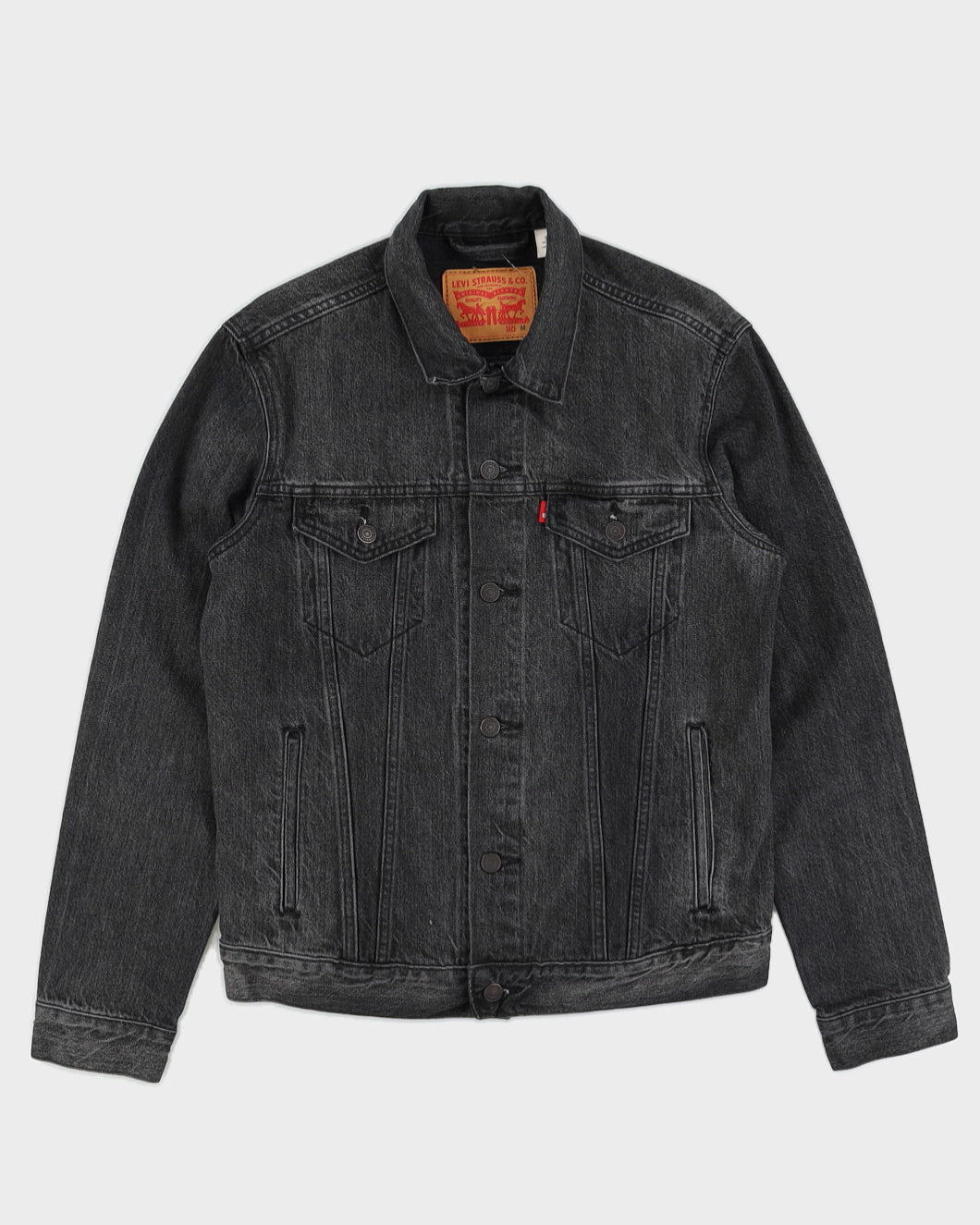 Levi's Black Denim Blank Tab Jacket - M
