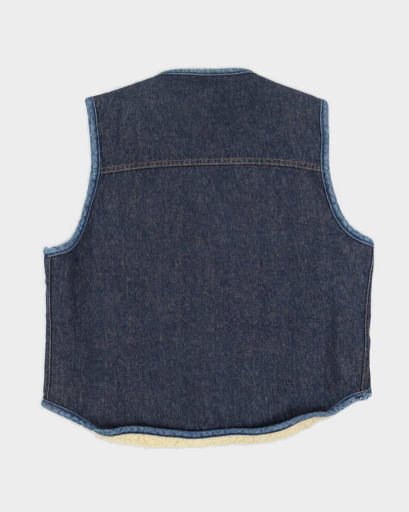 Vintage 70s Carhartt Denim Fleeced Lined Gilet - M