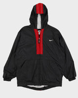 Vintage 90s Nike Black  Hooded Track Jacket - M