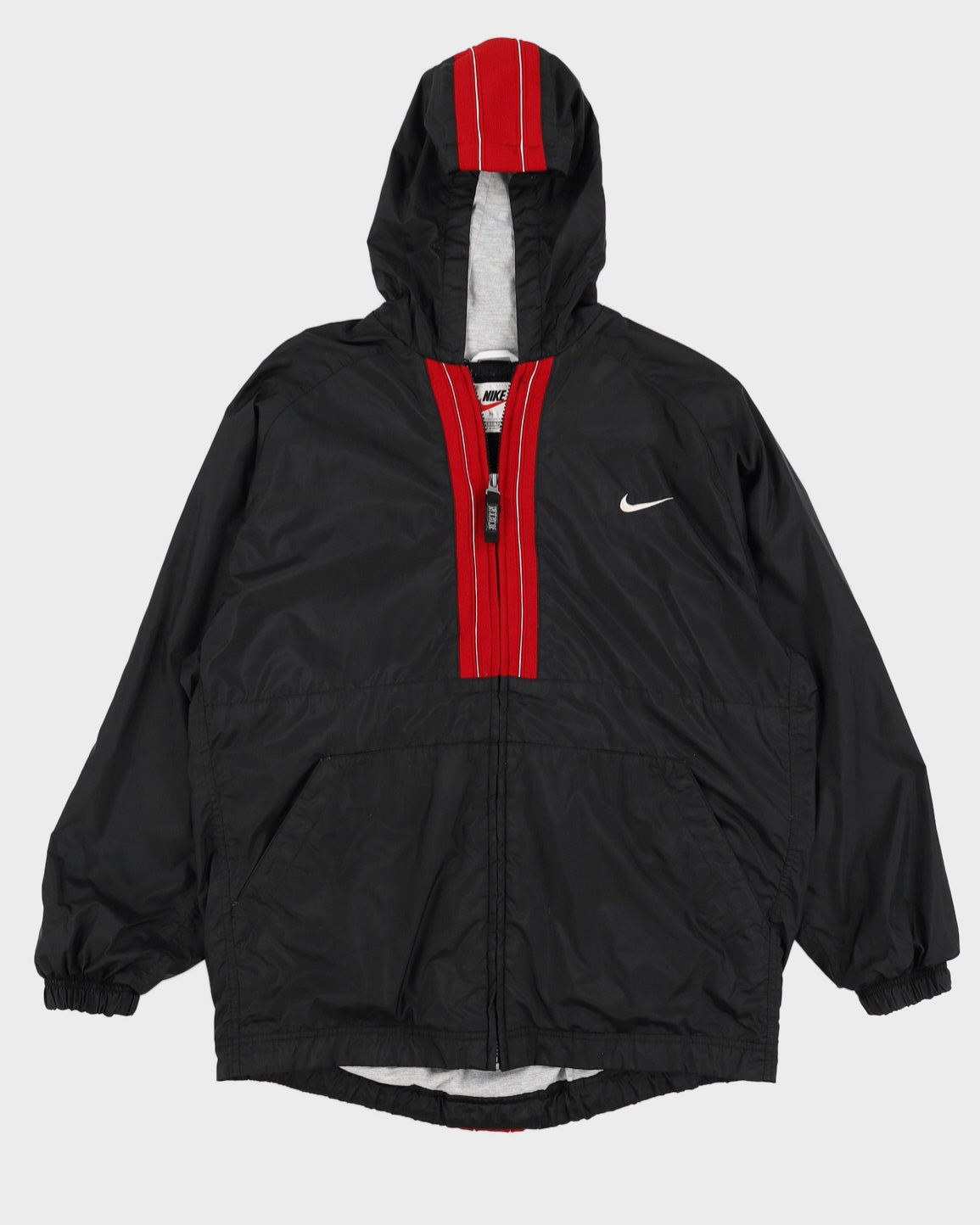 Vintage 90s Nike Black  Hooded Track Jacket - M