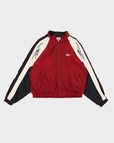 Vintage 90s Reebok Burgundy Embroidered Track Jacket - L