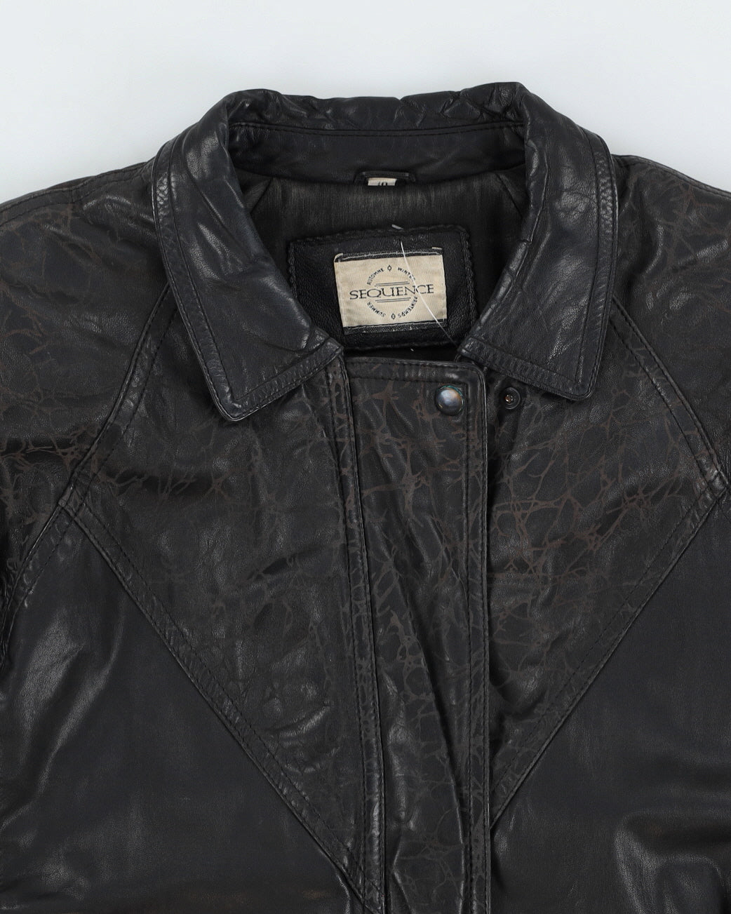 Vintage 80s Sequence Black Leather Bomber Jacket - L – Rokit