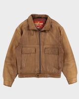 Vintage 80s London Fog Brown Leather Jacket - L