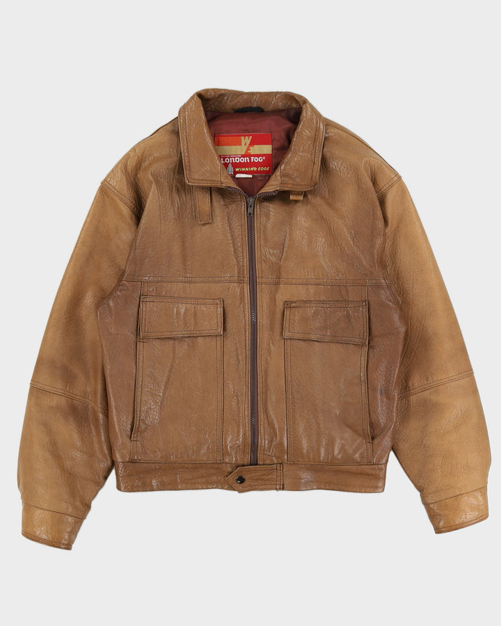 Vintage 80s London Fog Brown Leather Jacket - L