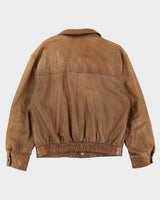 Vintage 80s London Fog Brown Leather Jacket - L