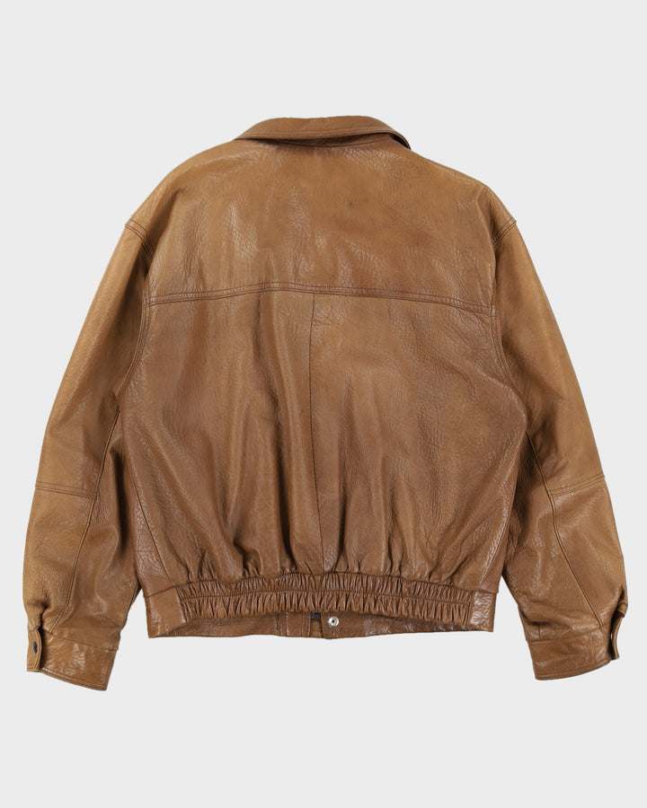 Vintage 80s London Fog Brown Leather Jacket - L