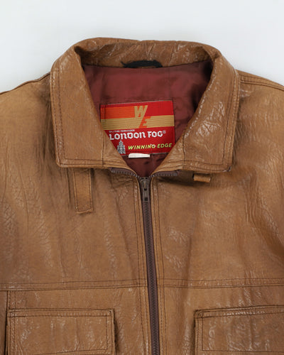 Vintage 80s London Fog Brown Leather Jacket - L