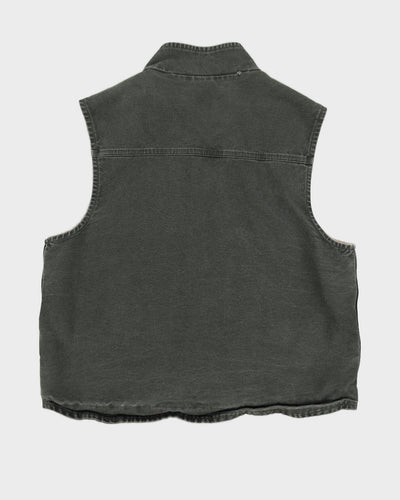 Vintage 90s Carhartt Green Shearling Lined Vest - XL