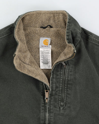 Vintage 90s Carhartt Green Shearling Lined Vest - XL