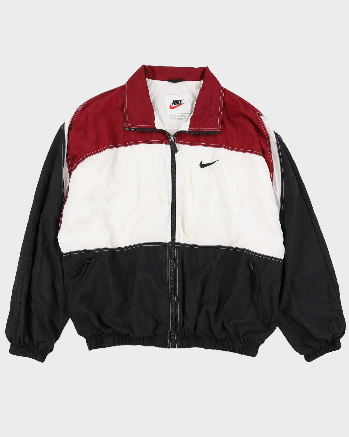 Vintage 90s Nike Burgundy Track Jacket - L