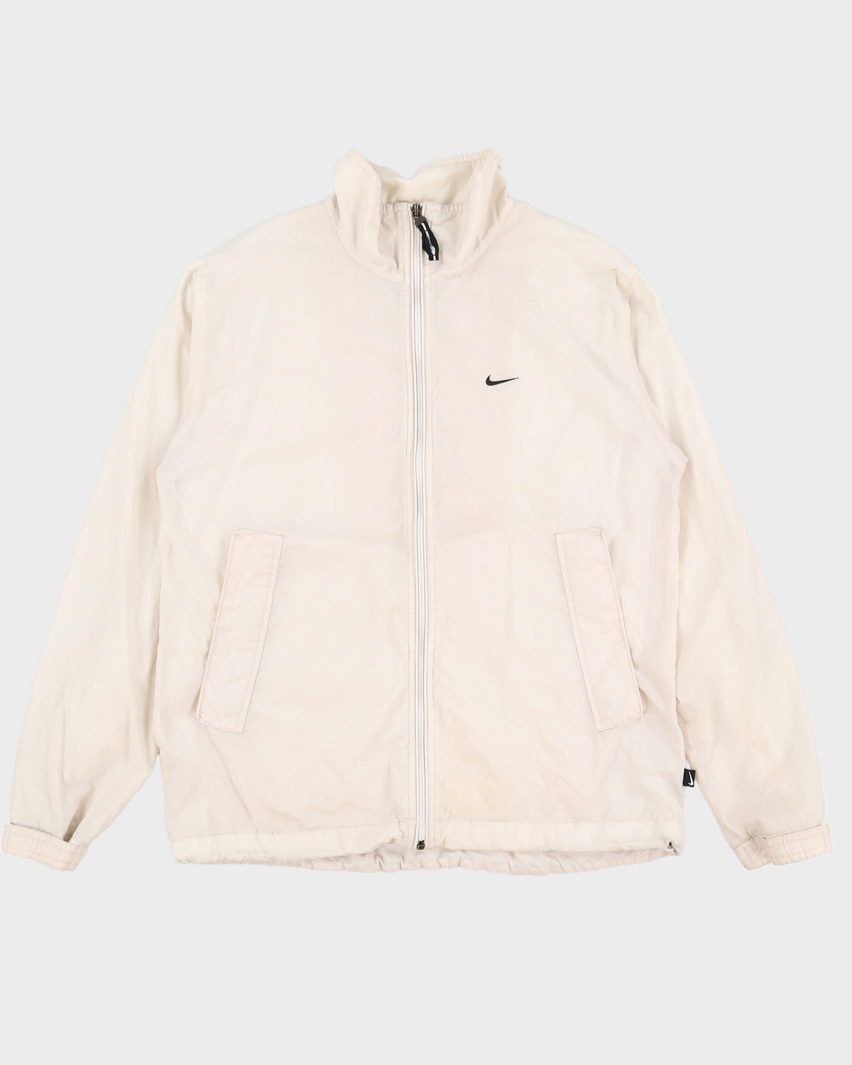 00s Y2K Nike Cream Track Jacket - M