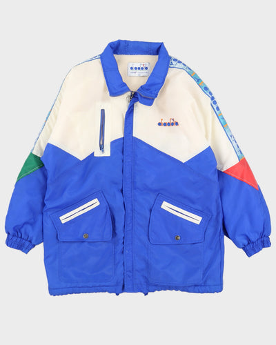 Vintage 90s Diadora Italy Football Team Fleece Lined Jacket - L