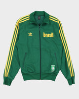 Y2K 00s Adidas x Brasil Green &amp; Yellow Track Jacket - M