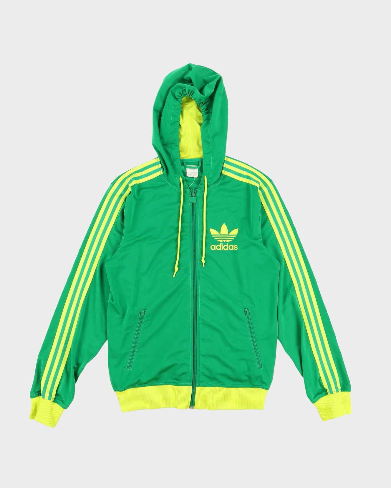 Green Adidas Hooded Track Jacket - M