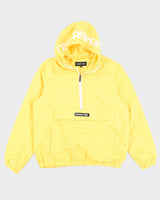 Members Only Yellow Hooded Quarter Zip Jacket - M