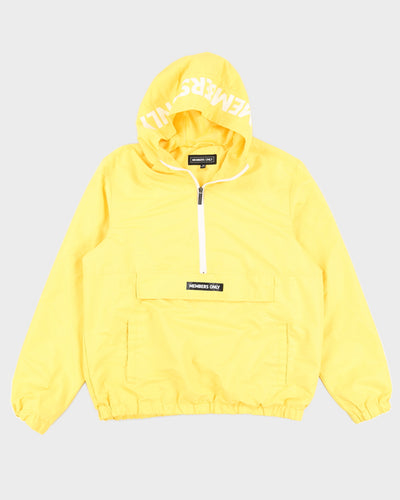 Members Only Yellow Hooded Quarter Zip Jacket - M