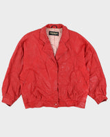 Vintage 80s Friitala Red Leather Jacket- M