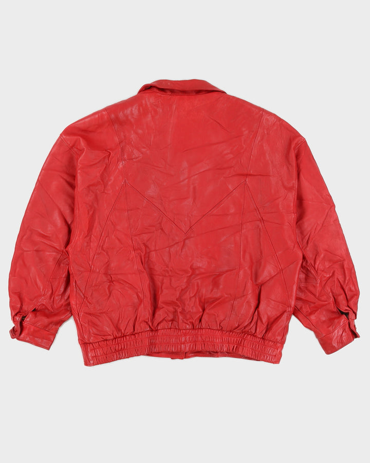 Vintage 80s Friitala Red Leather Jacket- M