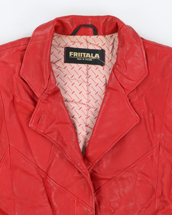 Vintage 80s Friitala Red Leather Jacket- M