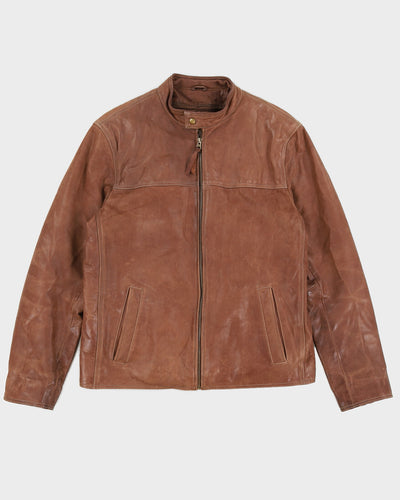 Vintage 00s Danier Brown Leather Zip Up Jacket - L