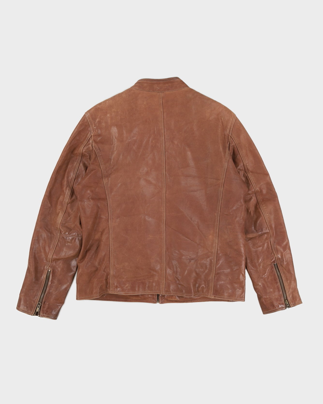 Vintage 00s Danier Brown Leather Zip Up Jacket - L