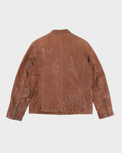 Vintage 00s Danier Brown Leather Zip Up Jacket - L