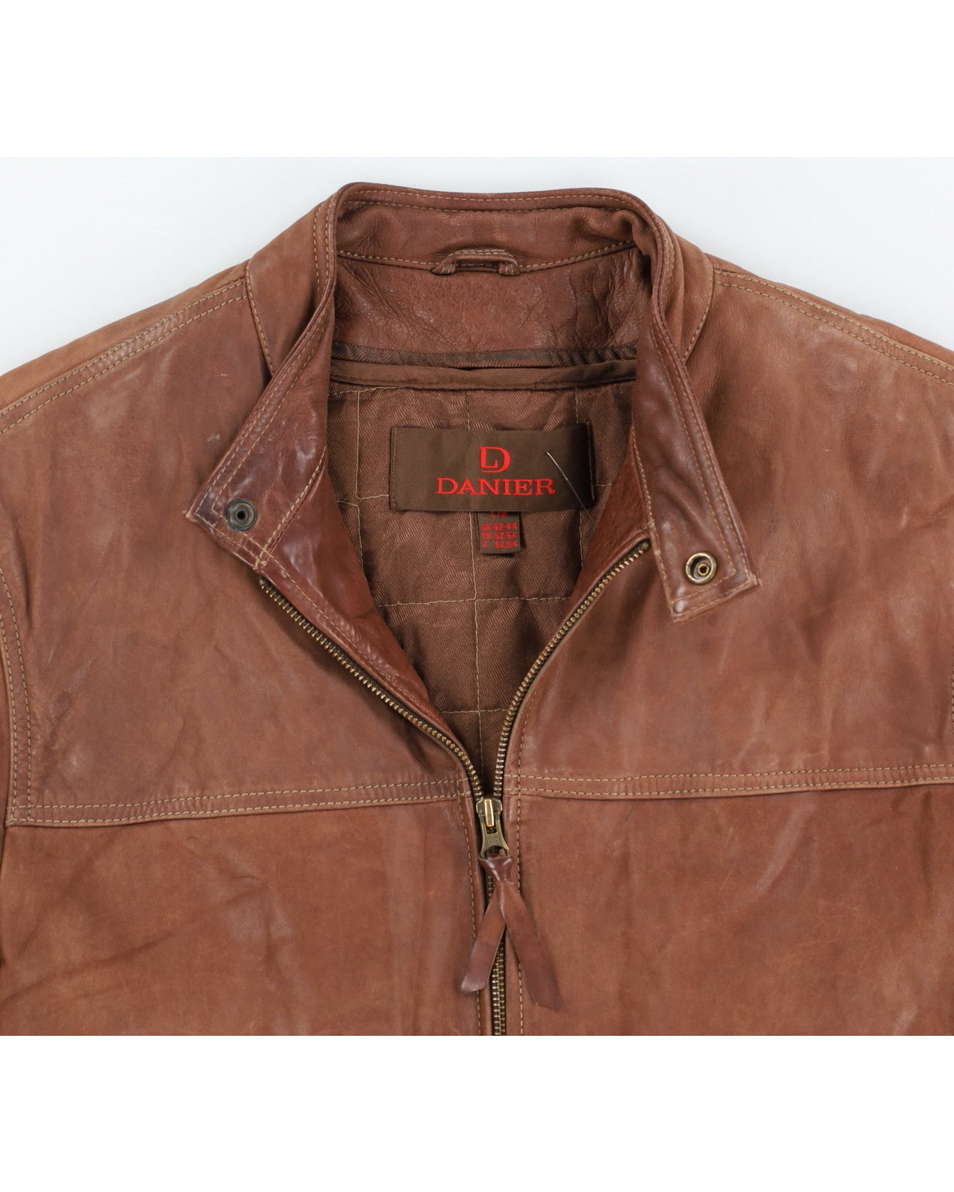 Vintage 00s Danier Brown Leather Zip Up Jacket - L