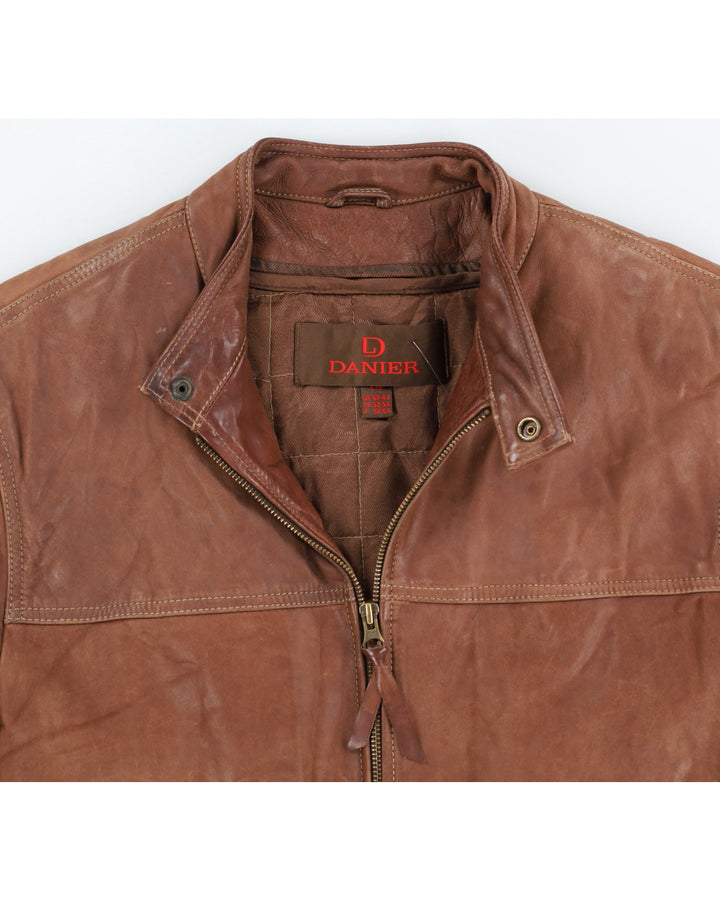 Vintage 00s Danier Brown Leather Zip Up Jacket - L