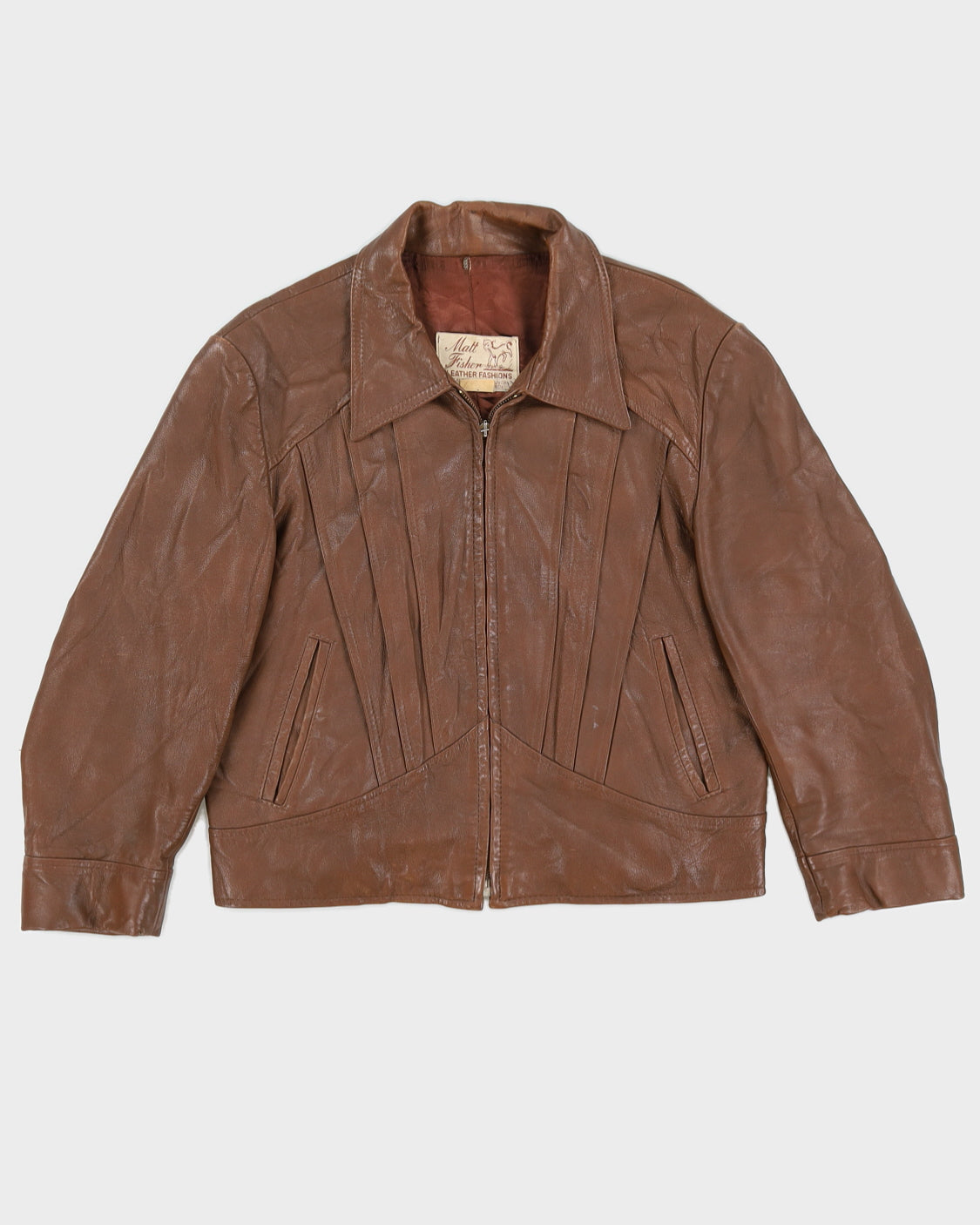 Vintage 60s Matt Fisher Brown Leather Jacket - M/L